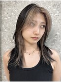 フェイスフレーミングインナーカラーグレージュダブルカラー韓国