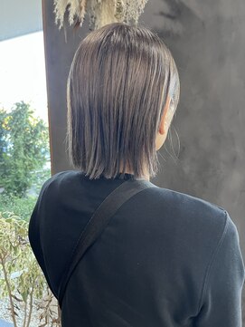 ガルボヘアー 桟橋店(garbo hair) ボブ 透明感グレージュ 大人女子のケアブリーチ