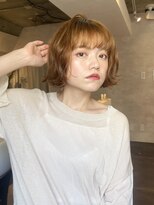 サンルーム(SUN room) ニュアンスパーマ顔周りレイヤーボブ外ハネボブモカブラウン