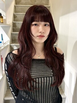 ヨーク(YOKE) 【YOKE】レイヤーシャギーカットワインレッドブリーチなし顔周り