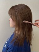 ブリーチなしカラー透明感ヘーゼルベージュ韓国風◎