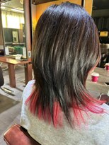エイム ヘア デザイン 町田店(eim hair design)&nbsp;レッドインナーカラー/大人可愛い/透明感カラー/レイヤーカット