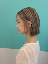 アース 熊本嘉島店(HAIR&MAKE EARTH)&nbsp;切りっぱなしボブハイライトベージュカラー
