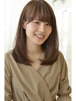 アドラーブル 長岡リップス旭岡店(adorable)&nbsp;ベージュカラーでツヤ感プラス♪大人耳掛けストレート