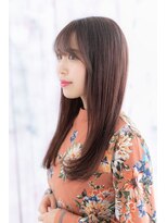 ミック ヘアアンドビューティー 大山店(miq Hair&Beauty) ピンクブラウンが大人かわいい♪艶カラーストレートロングa