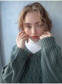 ハイトーンモテボブ/ミルクティーベージュ/40代/50代/60代
