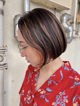 ボルタノット(volta∞knot) 【ボルタノット★YUMI】ボブ 地毛カラー アプリコットハイライト