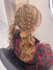 編み込みツインテール【クランソア】ヘアセット/ヘアメ/心斎橋