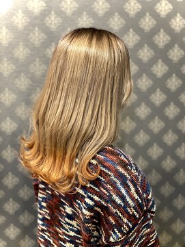 スーリールアドラーブルヘア(Sourire Adorable Hair) 裾カラーオレンジ