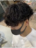 波巻きスパイラルパーマツイストスパイラルパーマセンターパート