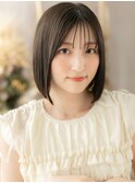 ツヤ感美髪アッシュブラック切りっぱなしボブa志木20代30代40代