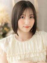 カバーヘア ブリス 志木南口駅前店(COVER HAIR bliss)&nbsp;ツヤ感美髪アッシュブラック切りっぱなしボブa志木20代30代40代