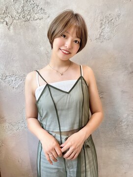 ロンドローズ 名古屋(Lond damaskRose) ブリーチ 学割 オリーブベージュ レイヤーカット リタッチ