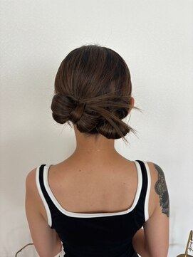 O リボンまとめ髪 着付けヘアメイクゆるふわアップ髪飾り