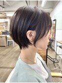 丸み可愛いショートボブ　熊本ショート　熊本上通り　髪質改善