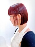 Say.ミディアムボブブルーカラー細めハイライトデジタルパーマ