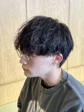 ニアウ 伊勢崎連取店(Niau) シャドウパーマメンズマッシュウルフ波巻きスパイラルパーマ