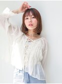 【tetote天王寺】ナチュラルブラウン×ミディアムボブ
