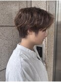 ショート/マッシュショート/センターパート/ショートパーマ