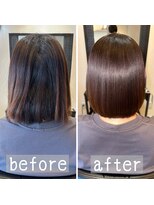 グロス(gloss) 【箕面豊中池田】髪質改善縮毛矯正ビフォーアフター