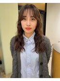 ロングパーマニュアンスウェーブくるくるパーマ