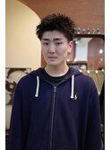 メンズスパイキーショートツイストスパイラルパーマ刈り上げ岡山