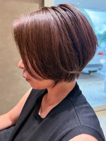 ナチュラル ヘアーデザイニング(Natural hair designing) 美シルエットひし形ショート/肌色をパッと明るくローズブラウン