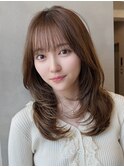 ハッシュカットミディアムレイヤー顔周りレイヤー髪質改善