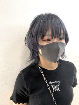 ジンクヘアーセカンド(ZiNK HAIR2nd) ブルーアッシュ×マッシュウルフ