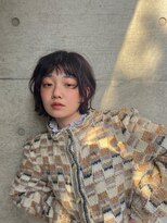 ロンド パルティール 大宮(Lond partir)&nbsp;斜めバンググレージュカラーシルキーべジュマッシュパーマ