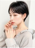 大人女子小顔ハンサムショートアッシュブルーブラック