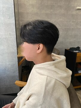 ソイクフ 四条大宮店(SOY-KUFU) アッシュブラックマッシュパーマニュアンスパーマセンターパート