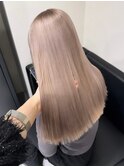 6975ブリーチ＆ダブルカラーホワイトブロンド韓国レイヤーロング