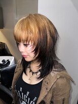 ベレーザ 渋谷(BELEZA)&nbsp;15564ブリーチ＆ダブルカラーレイヤーウルフツートンカラーボブ