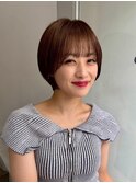 ショートカット/髪質改善縮毛矯正白髪ぼかしレイヤーカラーボブ