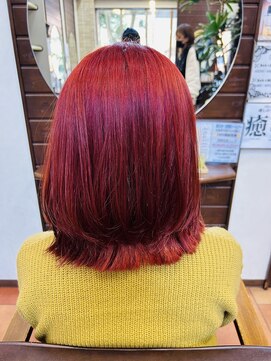 ヘアメイク エイムズ シュアーニューエイジ(HAIR&MAKE aim.s SUR UN NUAGE) ブリーチ×レッド