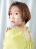 立体感オレンジベージュ小顔丸みショートr小山20代30代