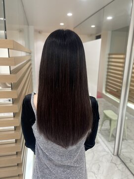 ロング　エクステ　シールエクステ　ストレートヘア