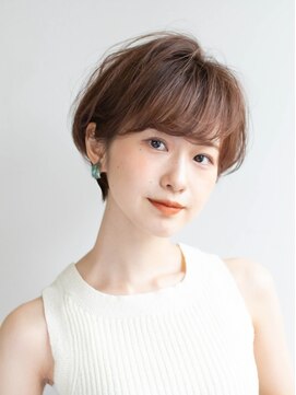 ムウ 難波(MOU) ショート暗めカラーグランマッシュデザインカラー20代30代40代