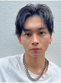 毛流れセンターパートナチュラルオールバックショートかきあげ