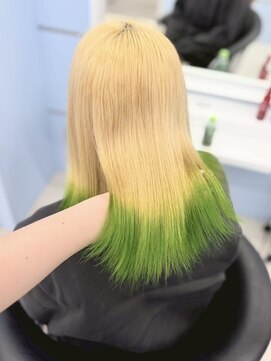 モナ 髪質改善(MONA) 【MONA】ブロンド/裾カラー/エンドカラー/ネオングリーン