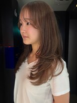 サンクマーケット 渋谷(cinq MARKET) 柔らかヘーゼルベージュのミディアムレイヤー