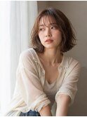 ウェーブボブ/ニュアンスベージュ/柔らかボブ