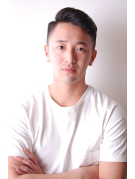 メリケンバーバーショップ コウベ(MERICAN BARBERSHOP KOBE) ツーブロックツイストパーマビジネスかき上げフェード#m524