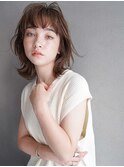 くびれ/ウルフボブ/前髪パーマ/マロンベージュ/髪質改善/20代