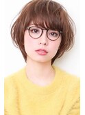 大人可愛い20代30代40代小顔ワンサイドショートボブ丸み前下がり