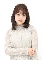 ワールドビューティビバルト 宝塚店(WORLD BEAUTY VIVALTO)&nbsp;小顔斜めバング30代40代ひし形黒髪暗髪くびれセミディ