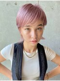 【デザインカラー】ハイトーンピンク×ショートウルフヘア◎