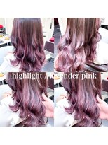 ミシェリー(misherry)&nbsp;ハイライトハイトーンラベンダーピンクイルミナカラー髪質改善