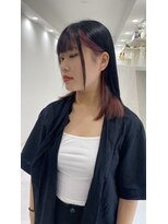 インスパイア フクオカテンジン(INSPIRE FUKUOKA TENJIN) ◎デザインカラー切りっぱなしインナーカラー艶髪ボルドー